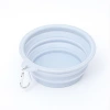 Macaron-colored pet silicone folding bowl with hook, portable outdoor dog bowl, cat bowl, outdoor travel water bowl, pet feeding and drinking basin, pet outdoor supplies Item Picture